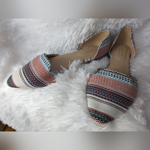 Isaac Mizrahi Tapestry D'Orsay Flats Woven Pointed Toe Southwestern Resort - Picture 2 of 6